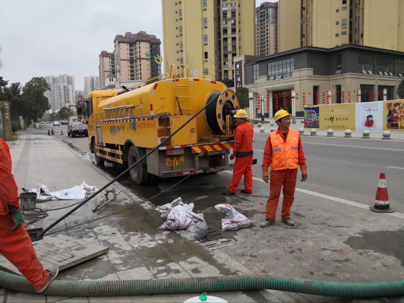 洪山排污管道清淤-管道清洗